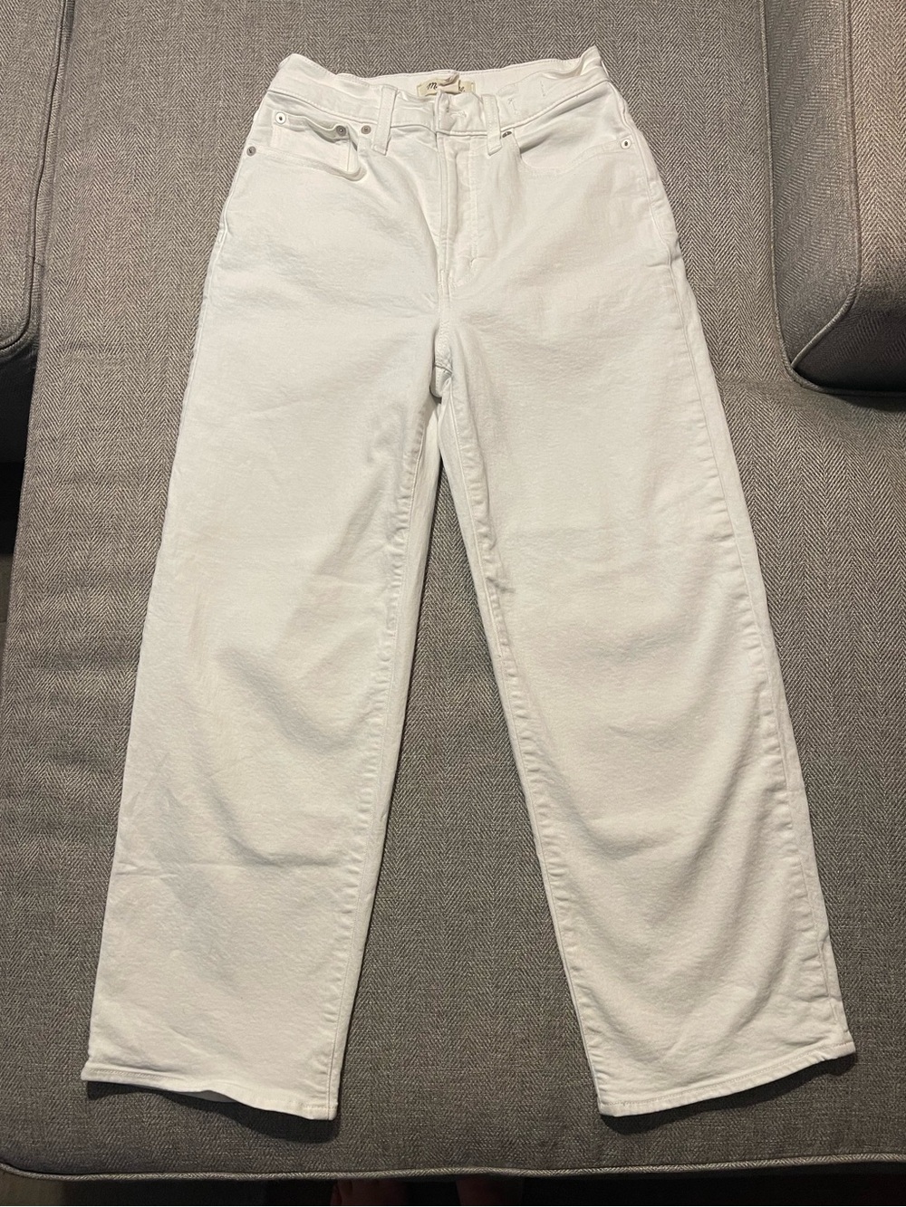 Madewell Perfect Vintage Wide Leg Crop Jeans Size 26 White High Rise